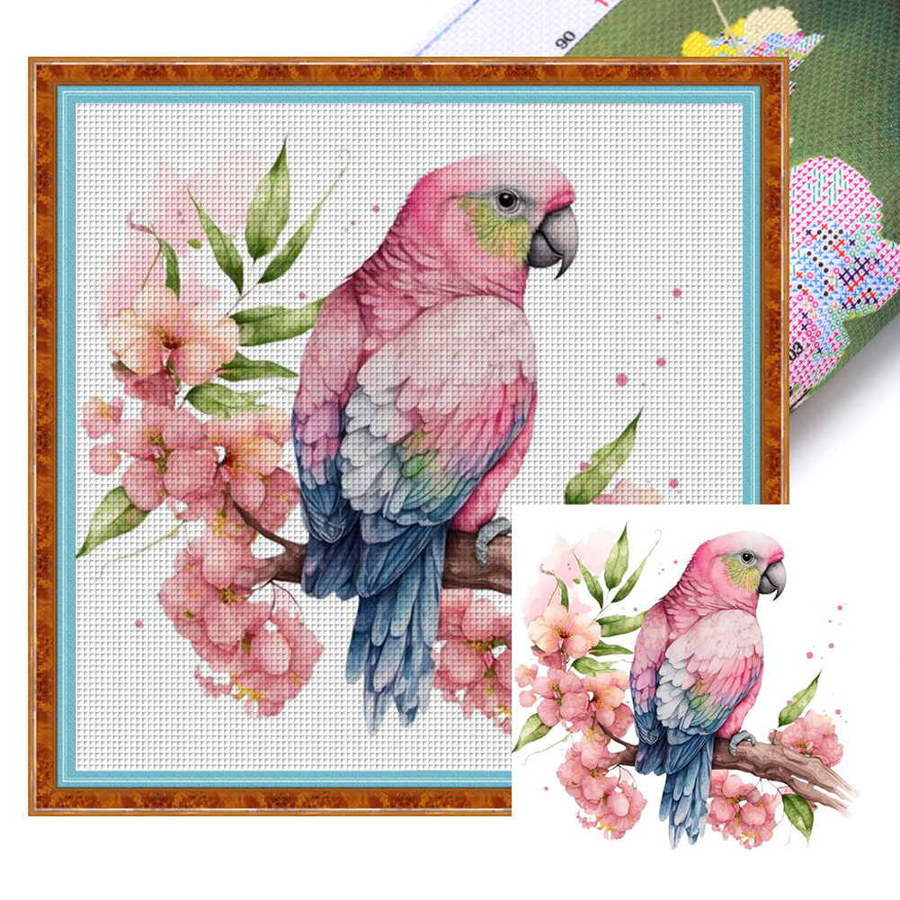 Parrot Full 18CT Pre-stamped Washable Canvas(20*20cm) Cross Stitch