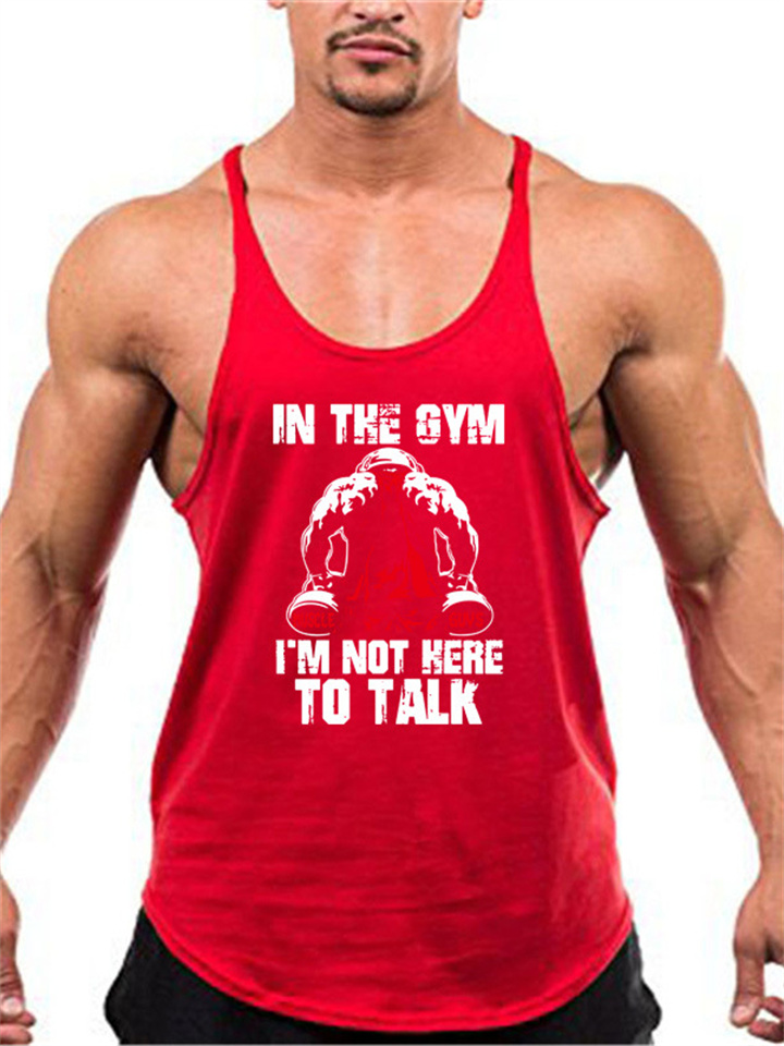 Men's Tank Top Vest Top Racer Back Tank Top Graphic Letter U Neck Sport Daily Sleeveless Print Clothing Apparel Fashion Classic Muscle Workout