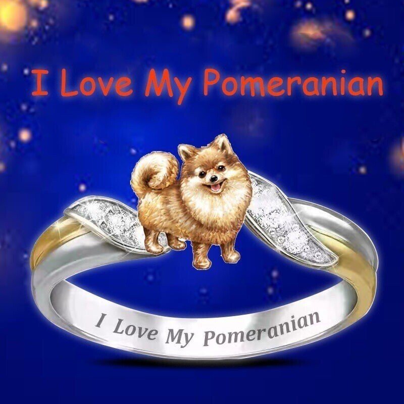 Crystal Dog Memorial Ring For Dog Lover