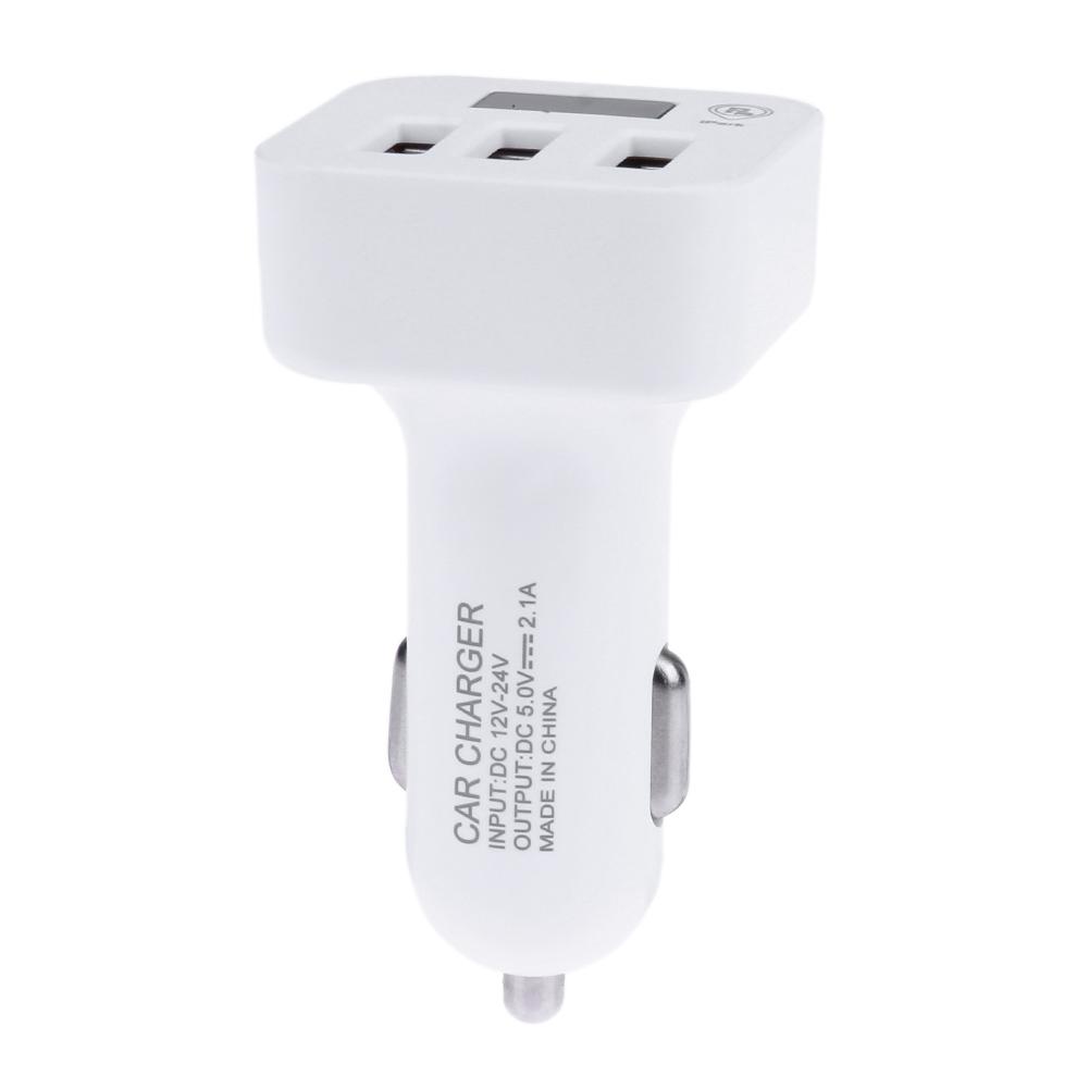 

Car 3 USB Port Charger with Bluetooth Anti-Lost Voltage Monitor LCD, White, 501 Original