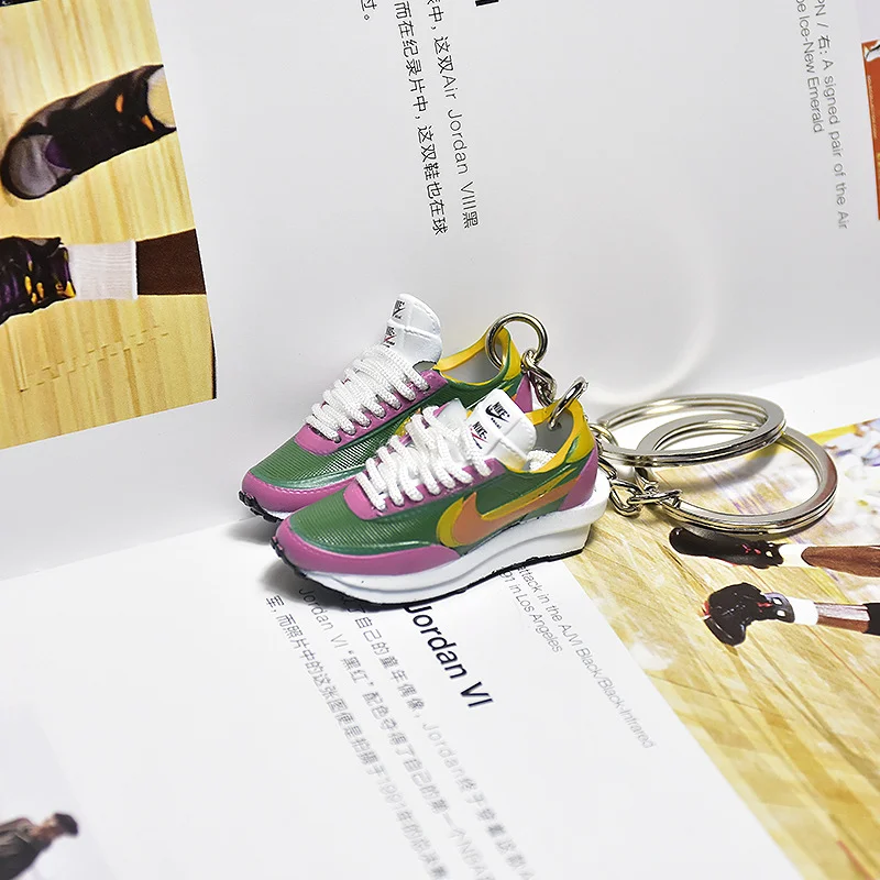 Sacaix Nike LDWaffle - "Pink and Green" - Sneakers 3D Keychain