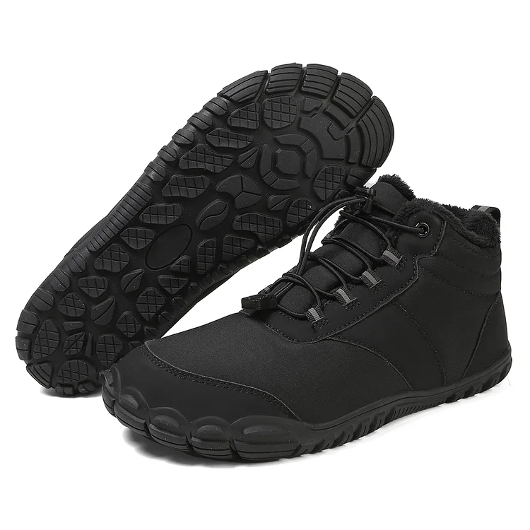 HiGropcore Hike Footwear Winter Barefoot Boots, Fur Lined Waterproof Snow Boots Womens Mens, Wide Toe Box Minimalist Ankle Booties