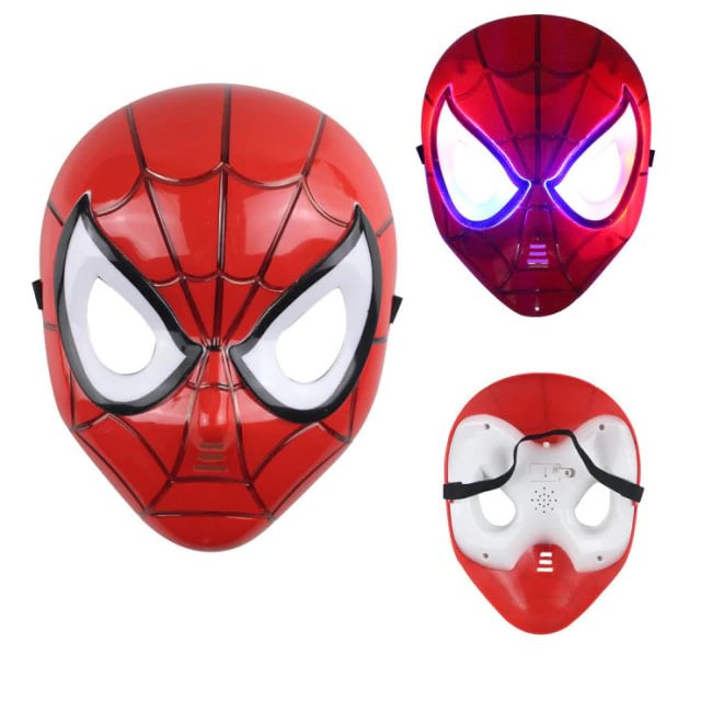 Spider Man Mask Glowing Eyes Face Cover for Kids Light Up