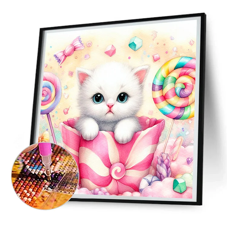 Candy Cat - Full Round - Diamond Painting (30*30cm)