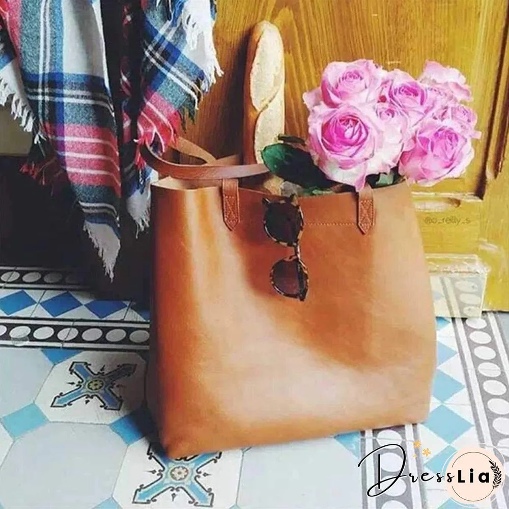 Brown Leather Womens Tote Bags School Handbags