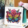 Butterfly Flower 5D DIY Partial Special Shaped Drill Diamond Painting With Frame Kit 17.2x17.2cm