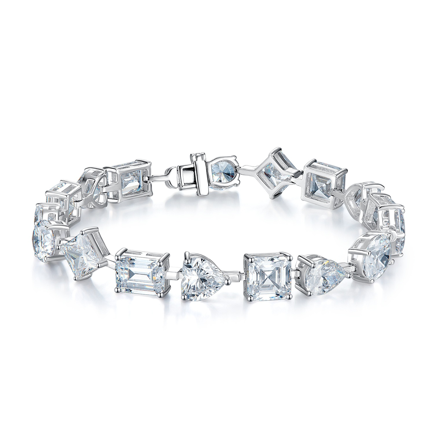 MIKAMU Jewelry S925 Sterling Silver Full Diamond Bracelet - Fashionable and Elegant Gift