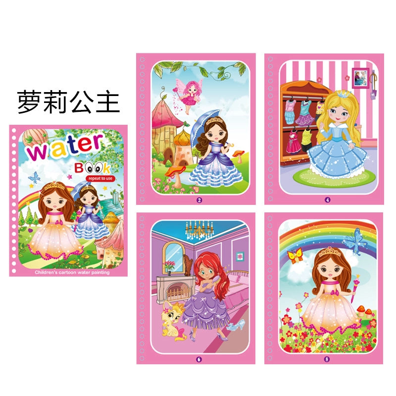 Children’s Magic Water Painting Book Repeated Graffiti Educational Painting Book Scene Early Education Cognitive Matching Quiet Book