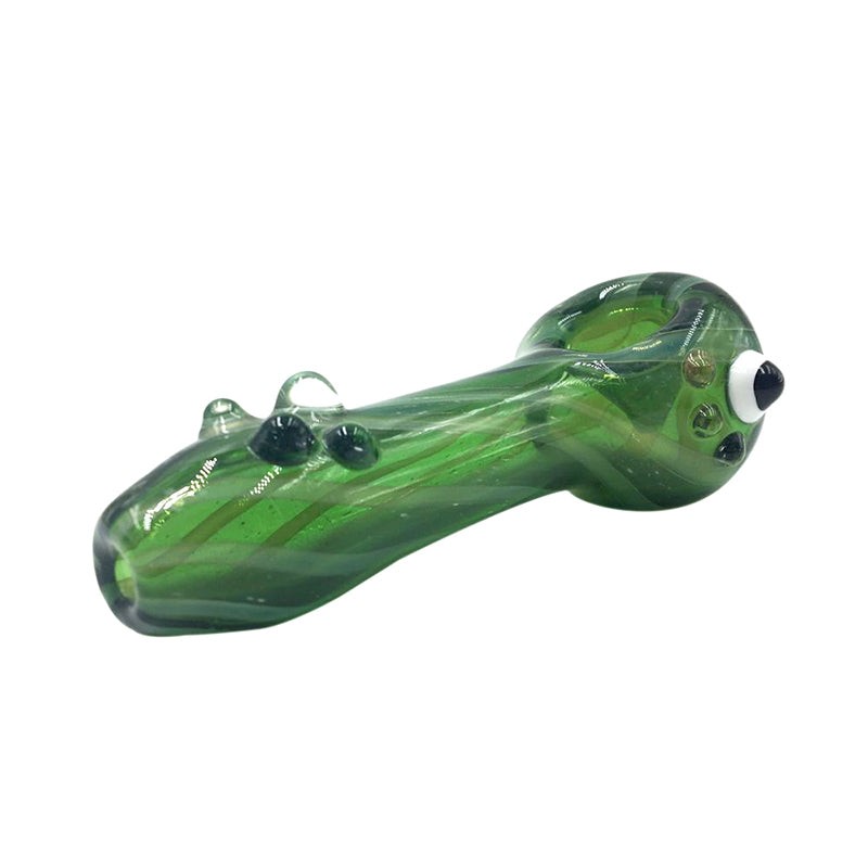 Caterpie Big Eyes Spoon Pipe Glass Marbles and Stripes