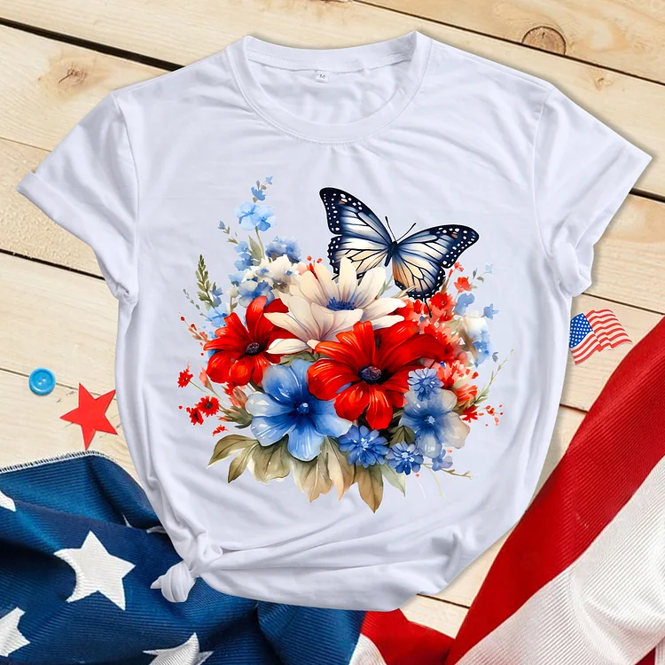 Flowers And Butterflies T-shirt-BSTC1242
