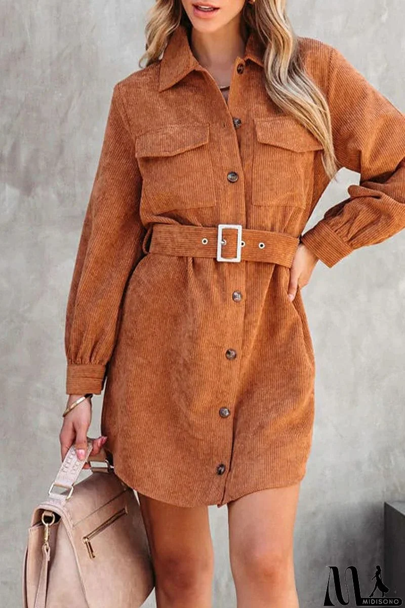 MidiSono - Sweet Elegant Pocket Frenulum Solid Color Square Collar A Line Dresses(3 Colors)