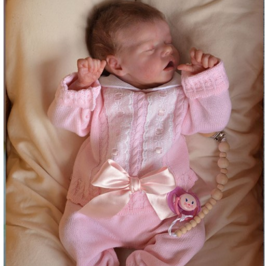  17" Innocent Realistic Vanessa Sleeping Open Mouth Newborn Reborn Silicone Baby Doll Girl,Best Gift for Children - Reborndollsshop®-Reborndollsshop®
