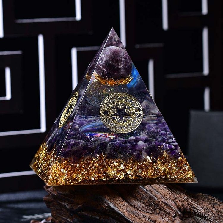 Amethyst Sphere Healing Orgone Pyramid