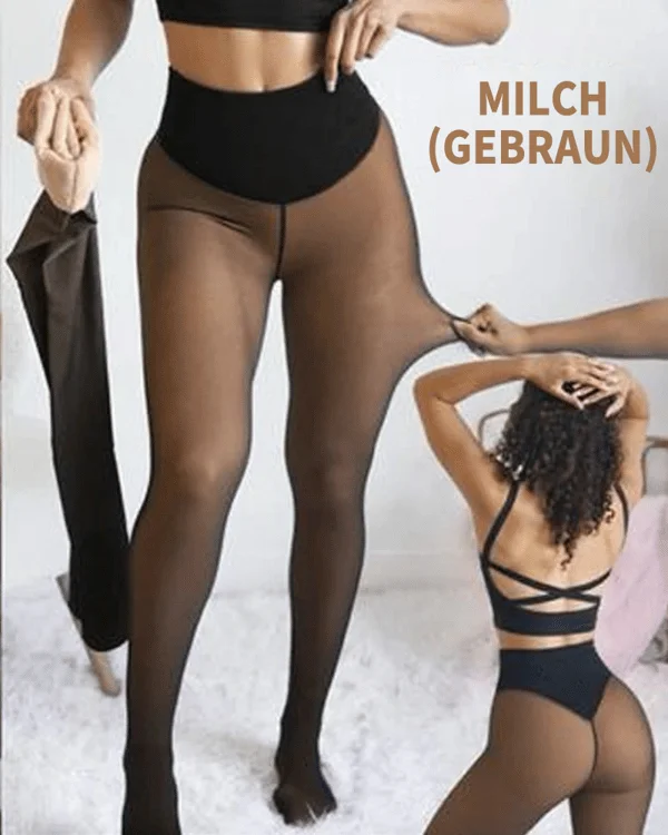 🔥Neue Leggings mit Kompressionsg&uuml;rtel, einfacher Naht, halbtransparentem Fleecefutter🎁