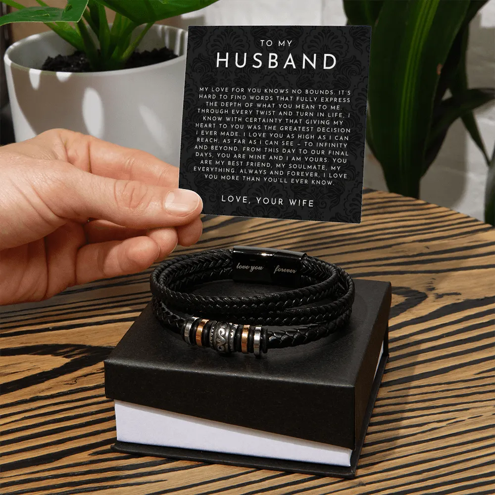 To My Husband Bracelet From Wife