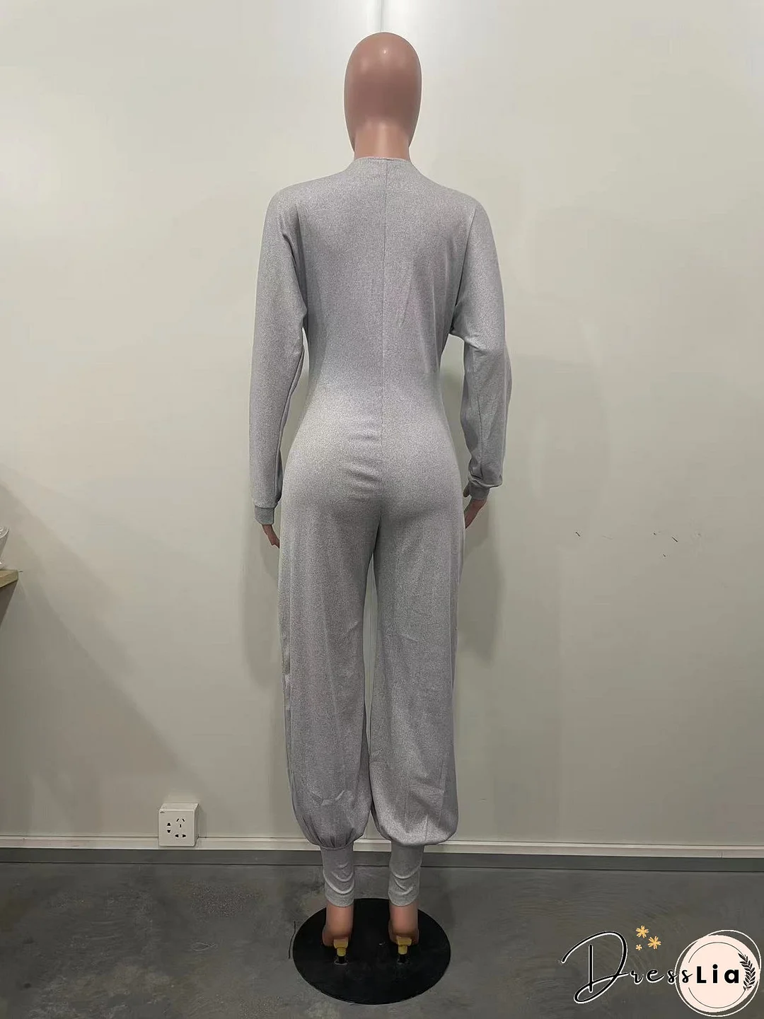 Women Ribbed Solid Patchwork Jumpsuit