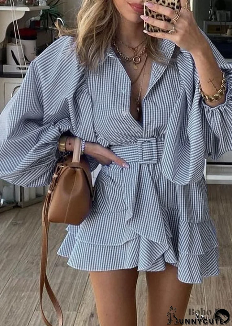 Light Blue Boho Mini Dress