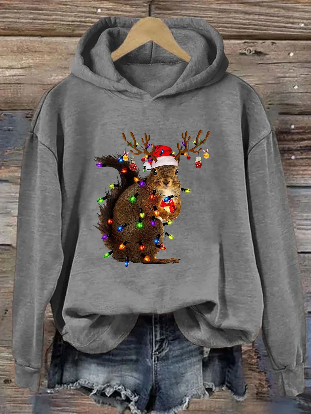 Squirrel Christmas Lights Hoodie