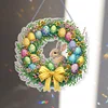 (US Only)Easter Wreath Theme 2D Flat DIY Rabbit Diamond Art Pendant Door Home Decoration