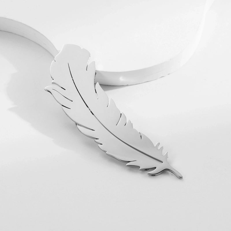 Vintage Style Animal Feather Flower 304 Stainless Steel Polishing Plating Unisex Brooches 1 Piece