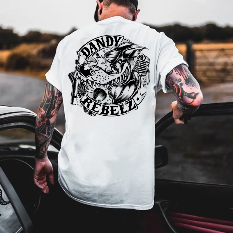DANDY REBELZ Wolf Print Men's T-shirt