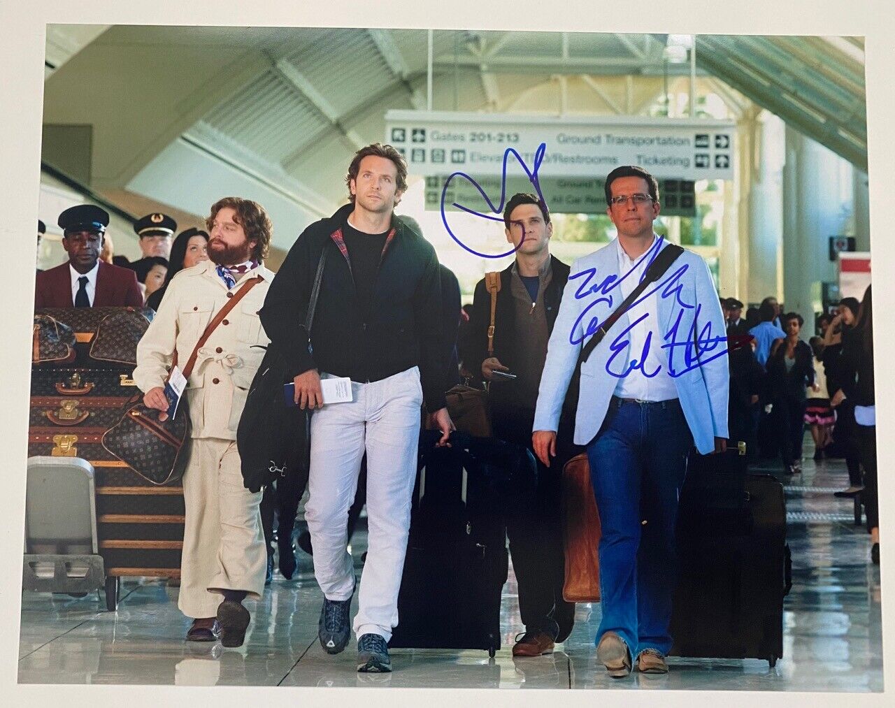 The Hangover Signed 11x14 Photo Poster painting Zach Galifianakis Ed Helms Bradley Cooper COA