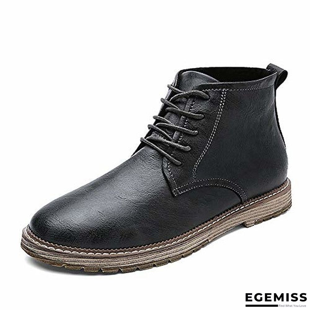 men's autumn outdoor leather lace-up high-top ankle martin boots oxford shoes | EGEMISS