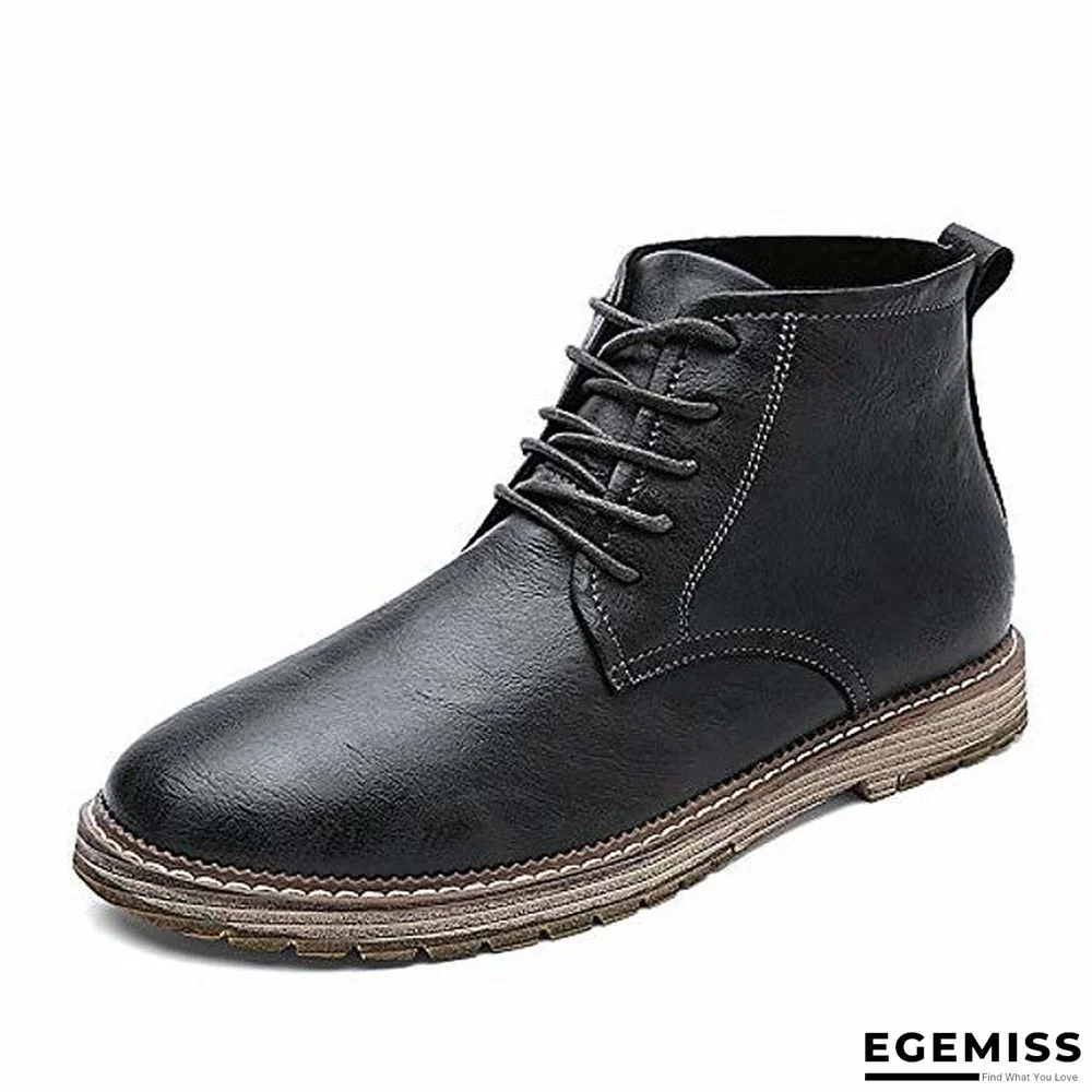 men's autumn outdoor leather lace-up high-top ankle martin boots oxford shoes | EGEMISS