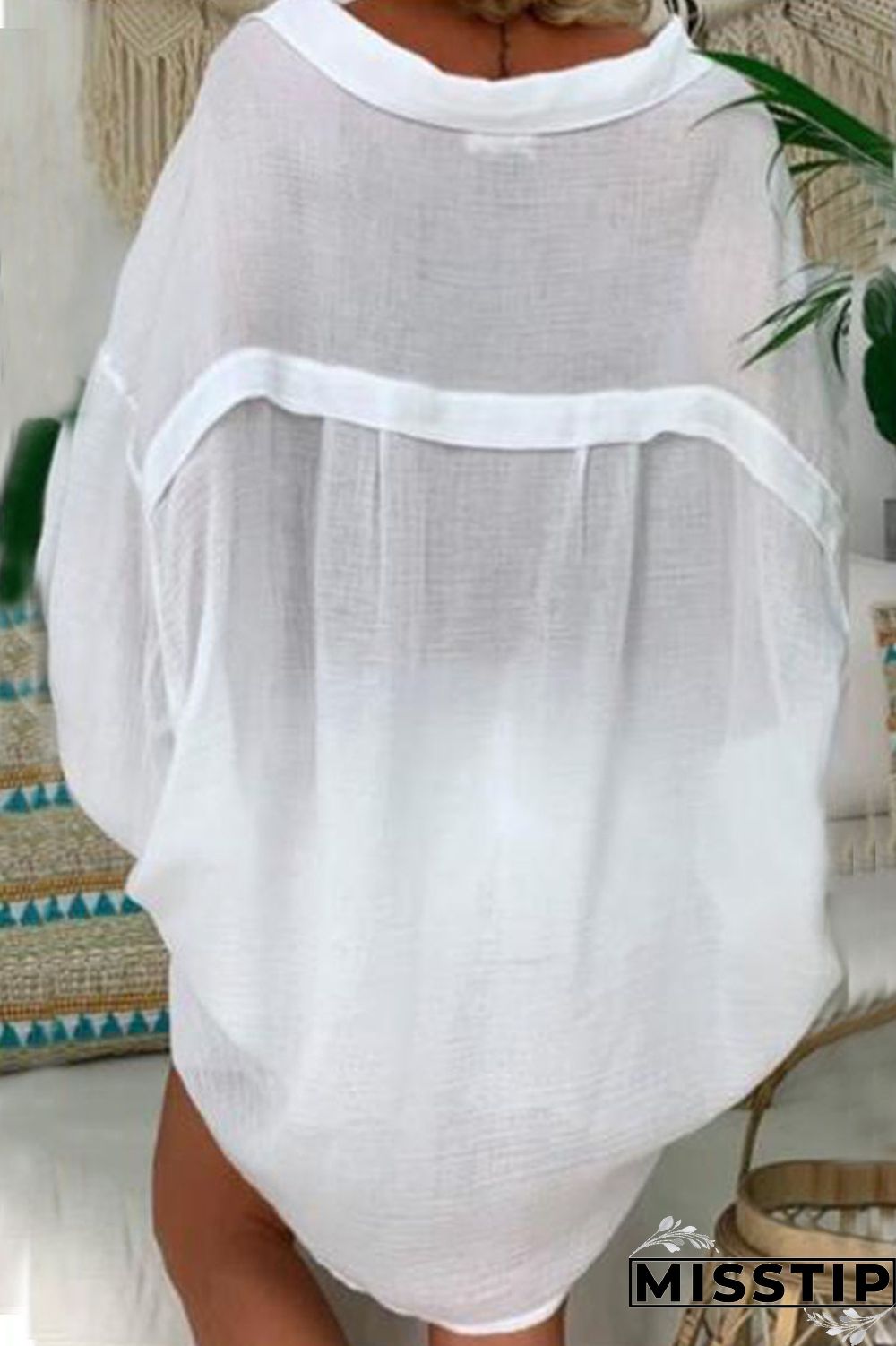 Black Casual Solid Patchwork Buckle Asymmetrical Turndown Collar Tops