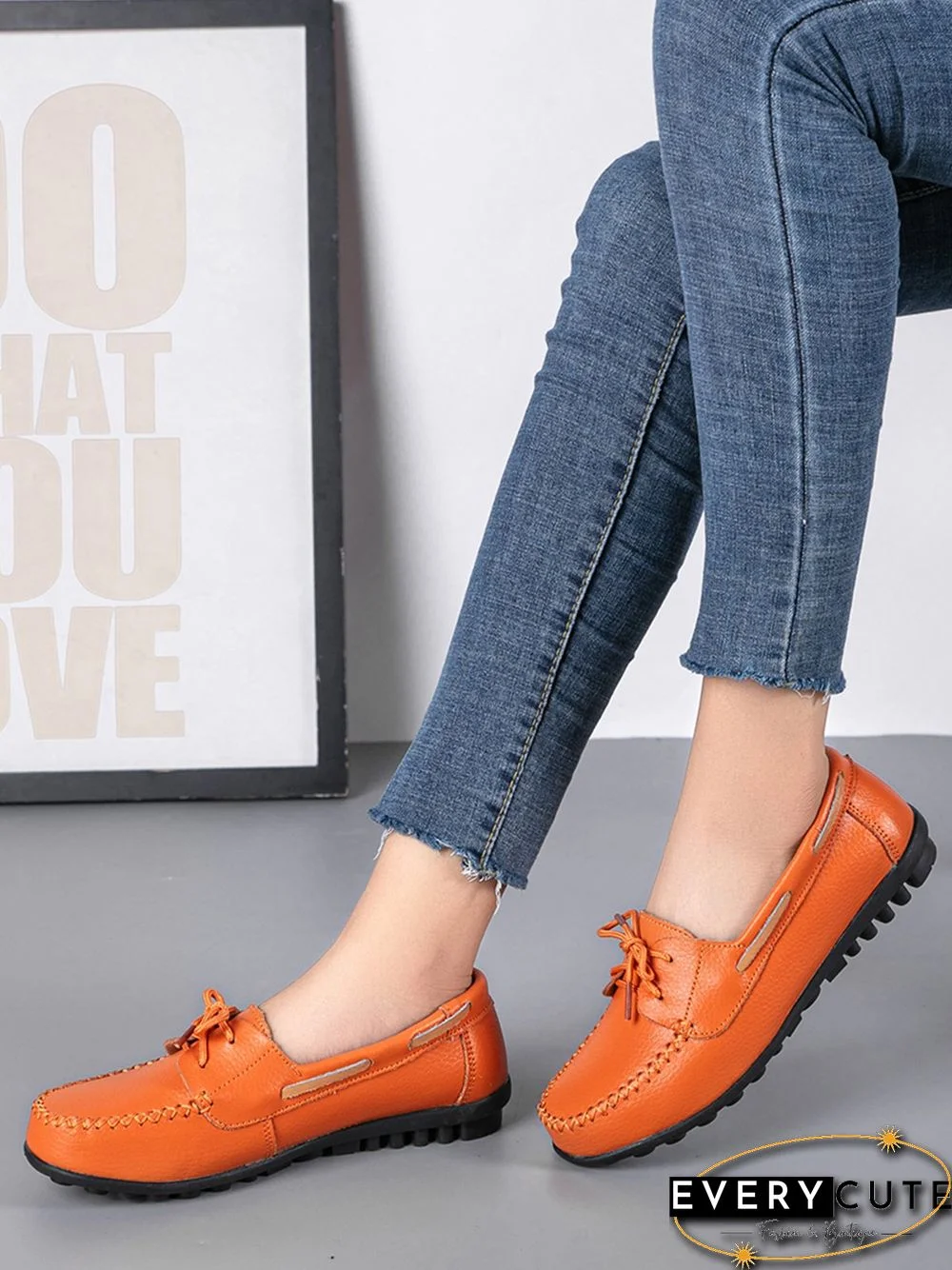 Retro Casual Simple Lace-up Flat Shoes