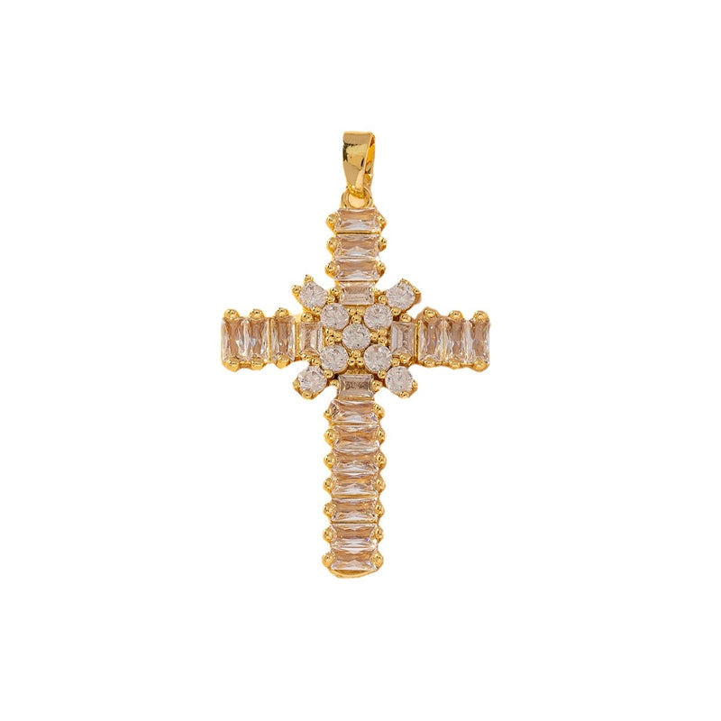 1 Piece Copper Zircon Printing Pendant