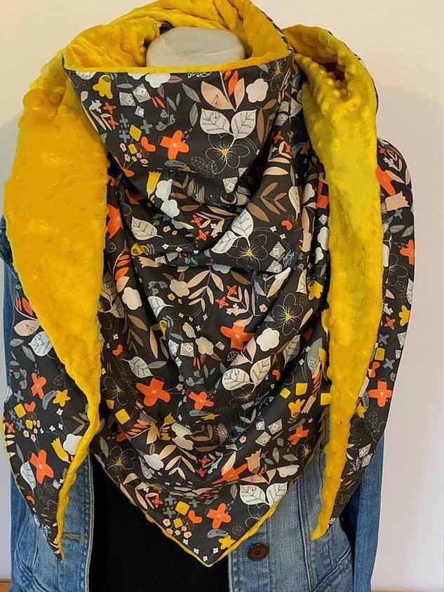 Black Vintage Floral Printed Scarves & Shawls