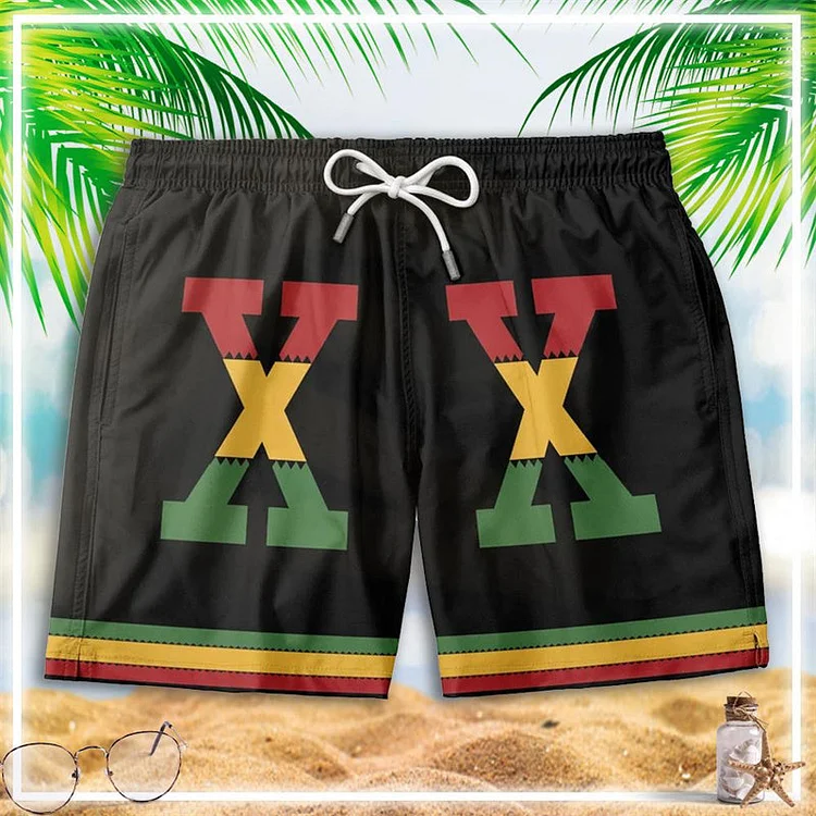 Malcolm X Retro Summer Beach Shorts