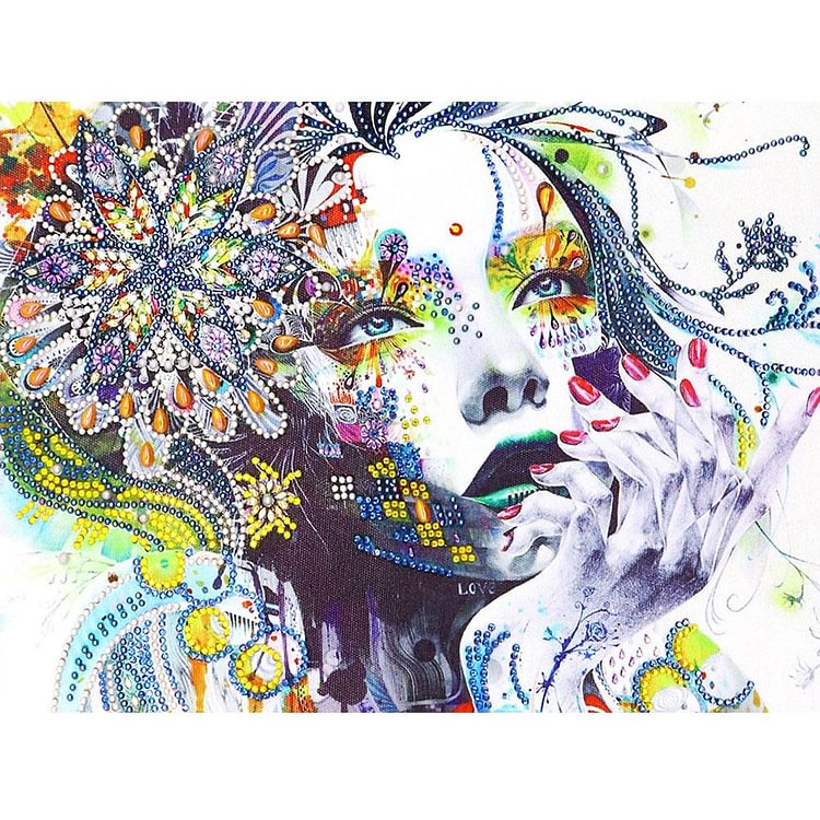 30*40cm  Special Shaped Diamond Painting Girl