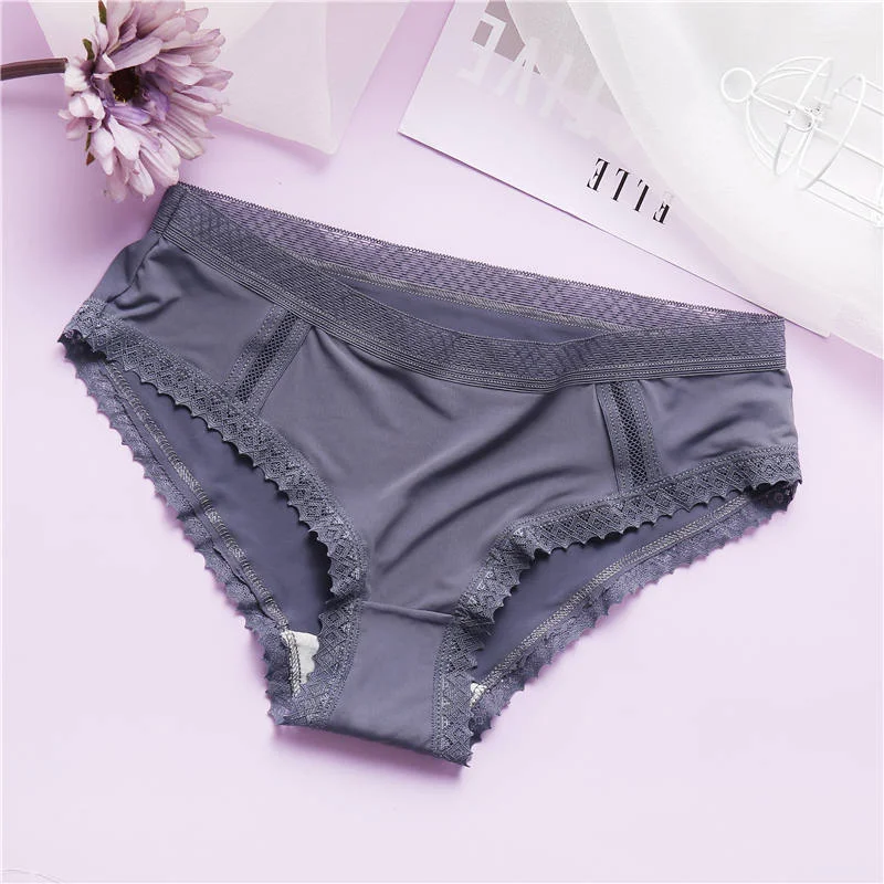M-XL Sexy Seamless Panties Women Lace Underwear Solid Color Female Underpants Briefs Pantys for Woman Hollow Intimates Lingerie