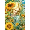(40*60cm)Sunflower Girl - Full Round Drill Diamond Painting