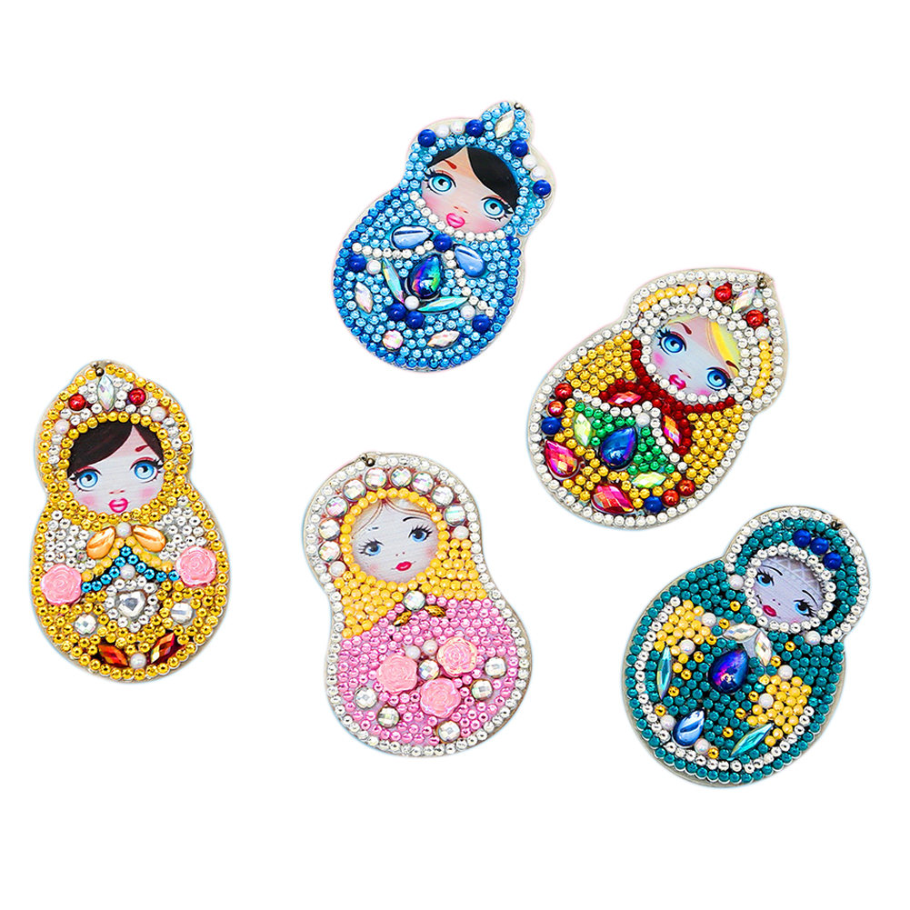 

5pcs Matryoshka - 5D DIY Craft Keychain, 501 Original