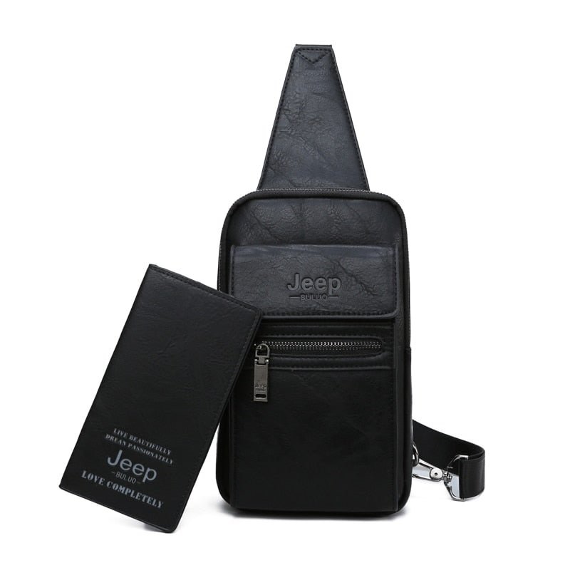 High Quality Men Chest Bags Split Leather Large Size Shoulder Crossbody Bag For Young Man Famous  Sling Bags