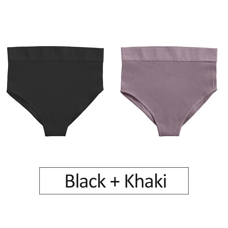 2PCS/Set Women's Panties High Waist Seamless Underwear Female Underpants Woman Sexy Briefs Ladies Panties Intimates Lingerie