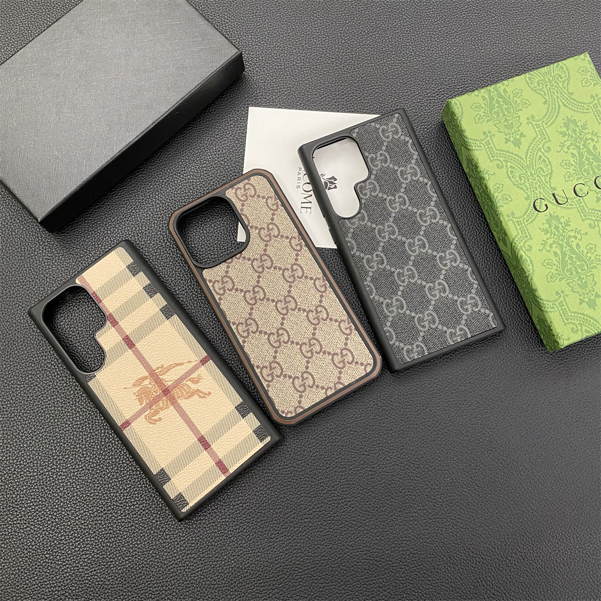 Luxury Gucci Galaxy Phone Leather Case Burberry Classic Samsung Cover