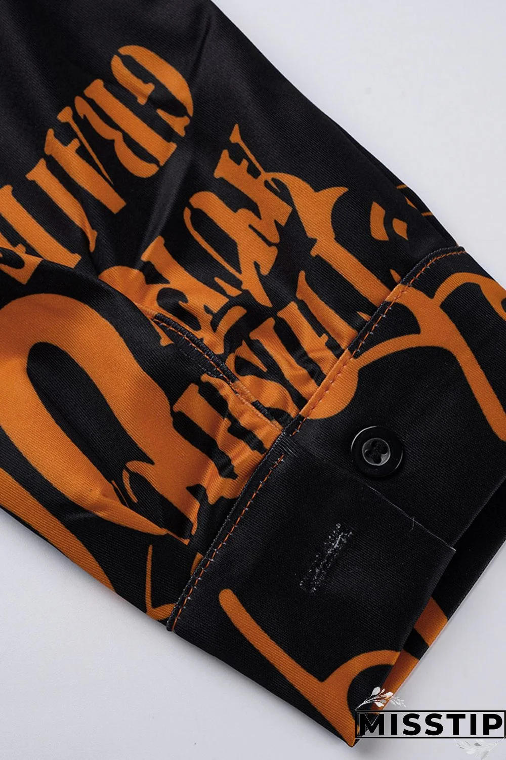 Yellow Sexy Graffiti Print Long Sleeve V-Neck Shirt