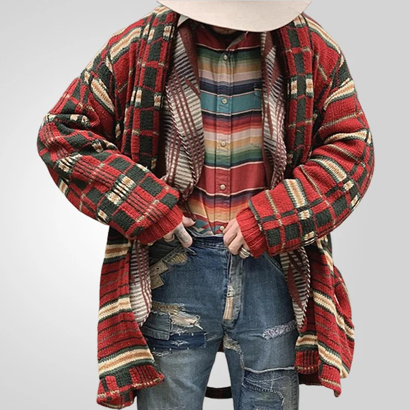 Uveng Uveng And Winter Men's Fashion Tribs T-Shirt Long Loose Large Sweater Coat Men's SY0005