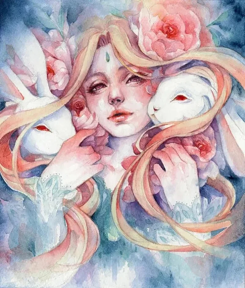 Diamond Painting - Full Round/Square Drill - Girl(30*40 - 50*60cm)