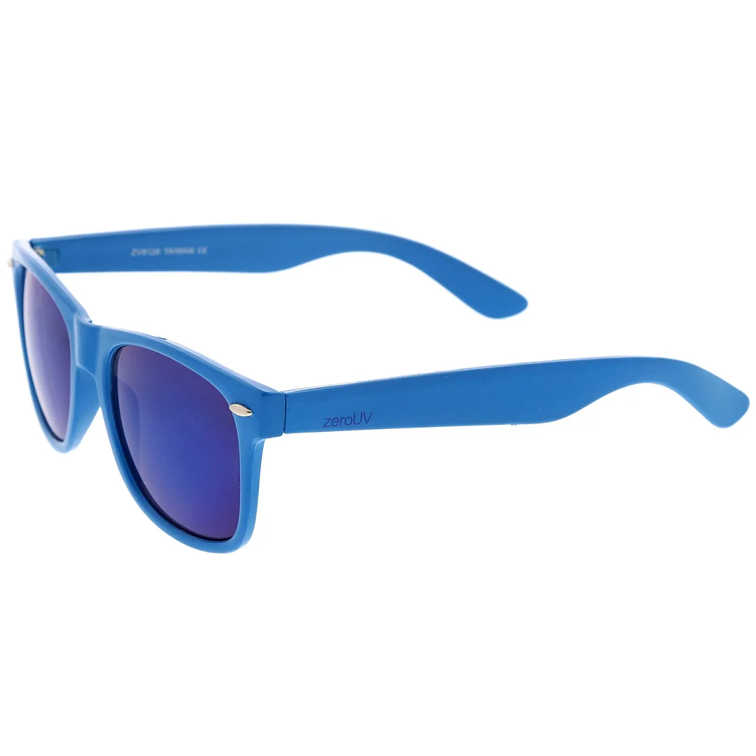 Retro Large Square Colored Mirror Lens Horn Rimmed glasses 55mm