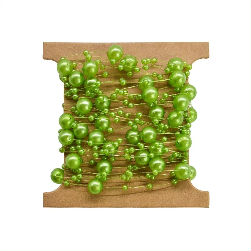 5M Fishing Line Artificial Pearls Beads Chain Garland Flowers Wedding Bridal Bouquet Flowers Wedding Party DIY Decoration