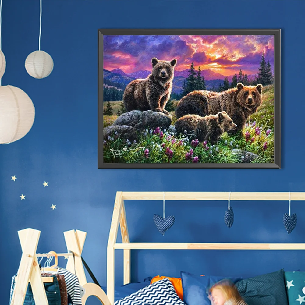 Diamond Painting - Full Round Drill - Brown Bear(Canvas|40*30cm)