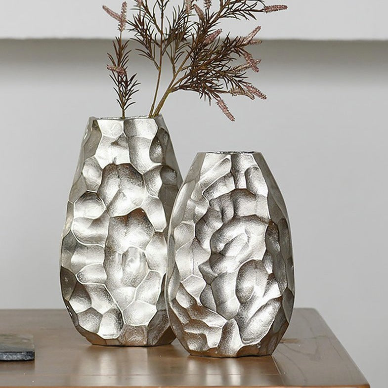 Irregular Shape Flower Vases Decorative Tabletop Silver Vases