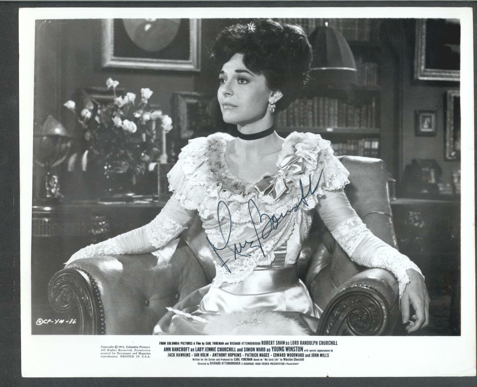 Anne Bancroft - Signed Vintage Celebrity Autograph Photo Poster painting - Young Winston