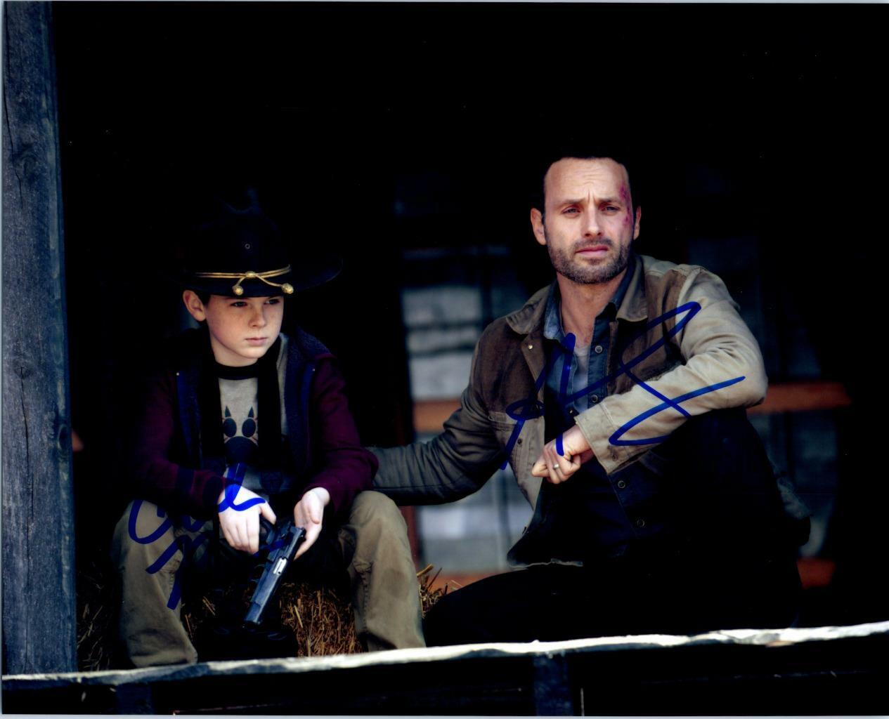 Chandler Riggs Andrew Lincoln signed 8x10 Photo Poster painting autographed Picture Pic and COA