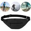 Nylon Fanny Pack Adjustable Waist Bag with Multi Pockets for Men & Women (Black)